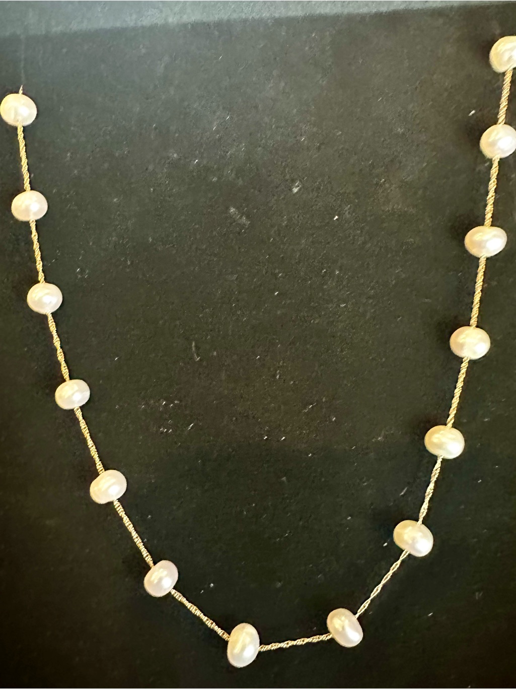 14k Solid Real Gold Necklace Solid 14k Gold Pearl Necklace Diamonds By The Yard